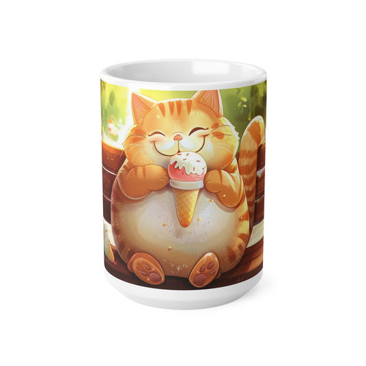 Funny Cat Eating Ice Cream Coffee Mug, Funny Pets Tea Cup, Gift for Her, Mother's Day, Gift Idea,11oz, 15oz - Homevalley.co.uk