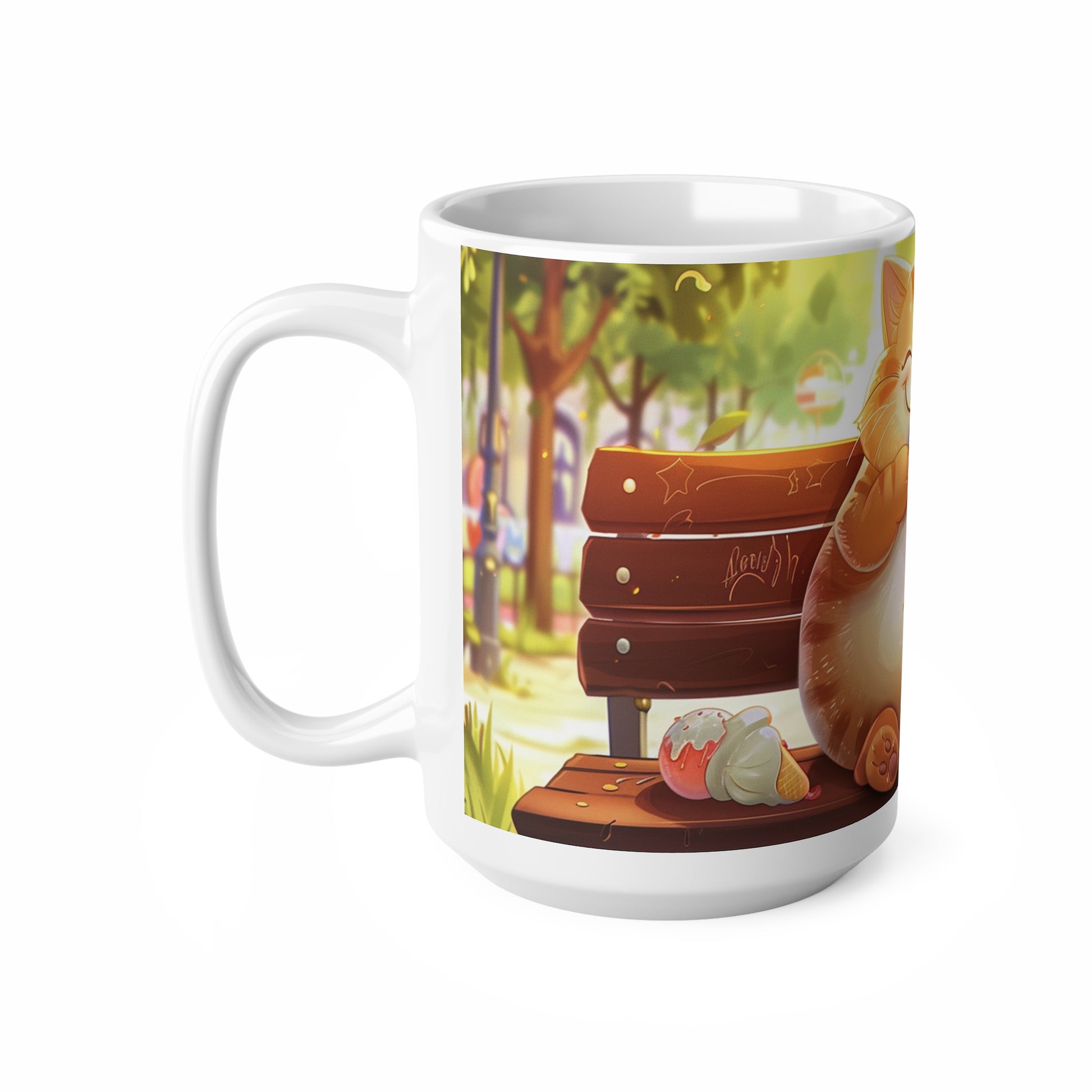 Funny Cat Eating Ice Cream Coffee Mug, Funny Pets Tea Cup, Gift for Her, Mother's Day, Gift Idea,11oz, 15oz - Homevalley.co.uk