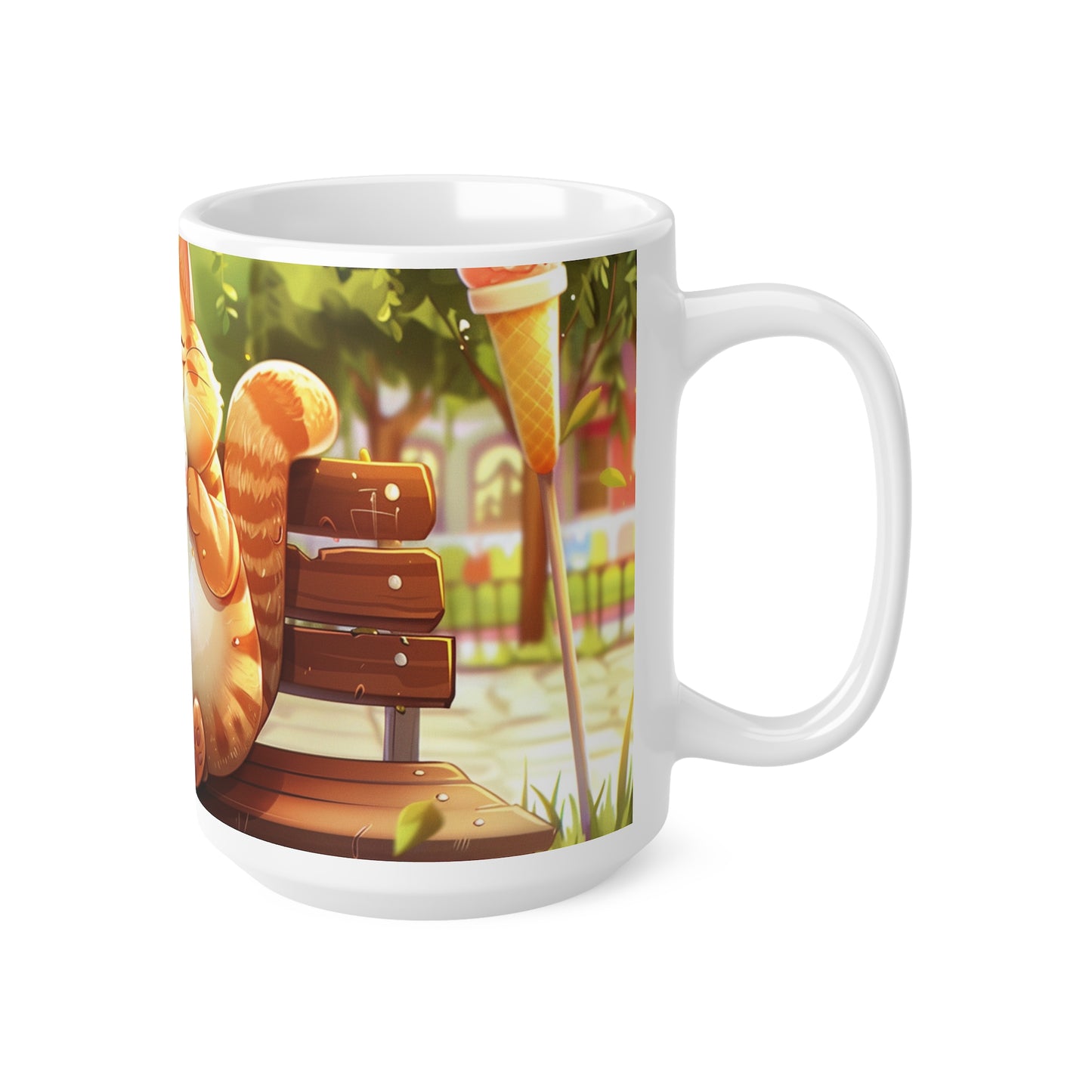 Funny Cat Eating Ice Cream Coffee Mug, Funny Pets Tea Cup, Gift for Her, Mother's Day, Gift Idea,11oz, 15oz - Homevalley.co.uk