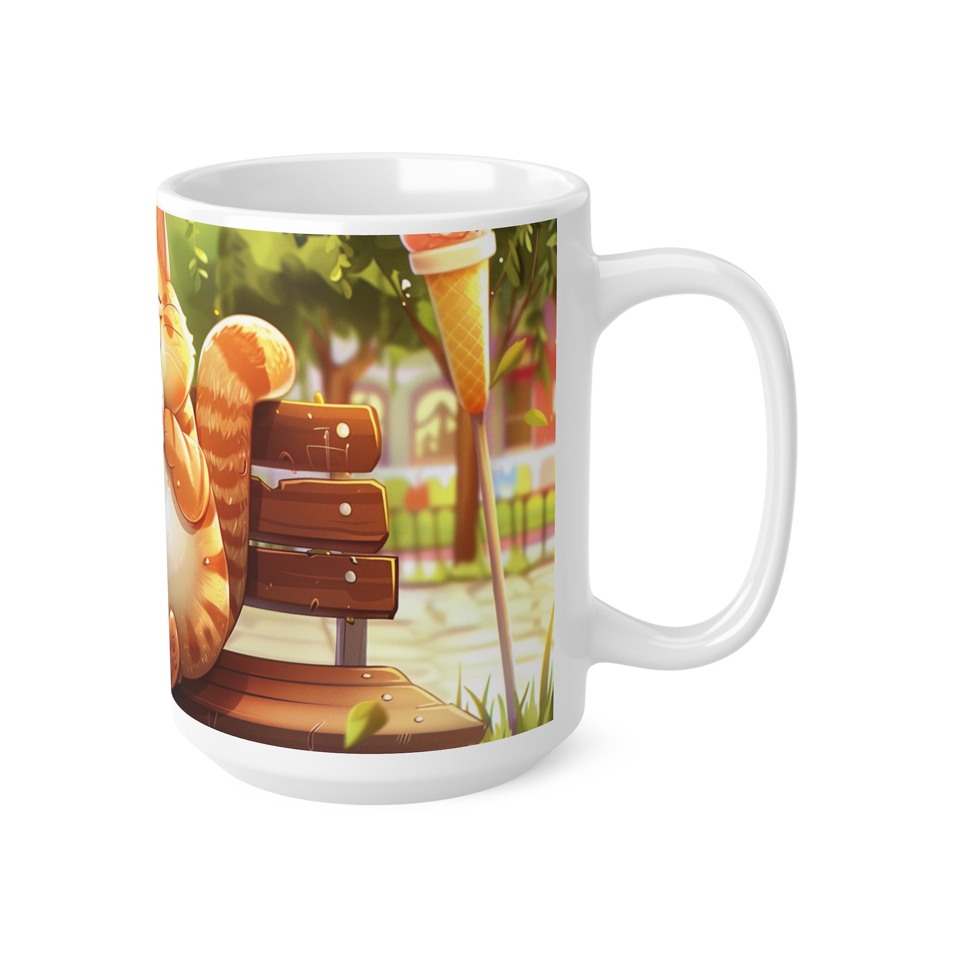 Funny Cat Eating Ice Cream Coffee Mug, Funny Pets Tea Cup, Gift for Her, Mother's Day, Gift Idea,11oz, 15oz - Homevalley.co.uk