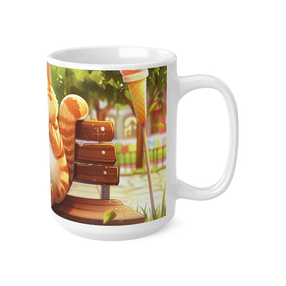 Funny Cat Eating Ice Cream Coffee Mug, Funny Pets Tea Cup, Gift for Her, Mother's Day, Gift Idea,11oz, 15oz - Homevalley.co.uk