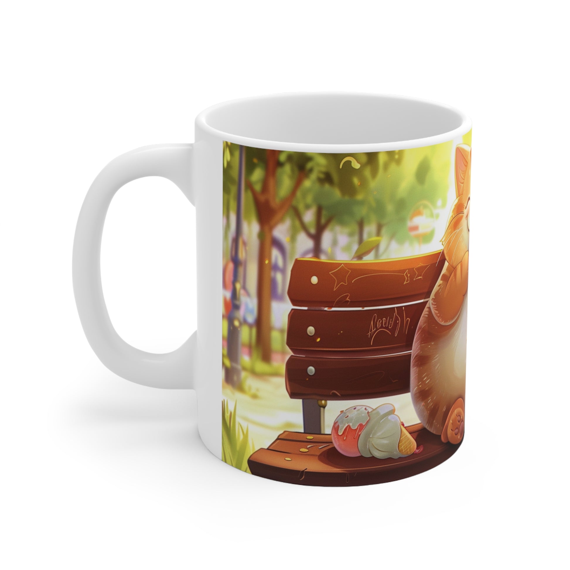 Funny Cat Eating Ice Cream Coffee Mug, Funny Pets Tea Cup, Gift for Her, Mother's Day, Gift Idea,11oz, 15oz - Homevalley.co.uk