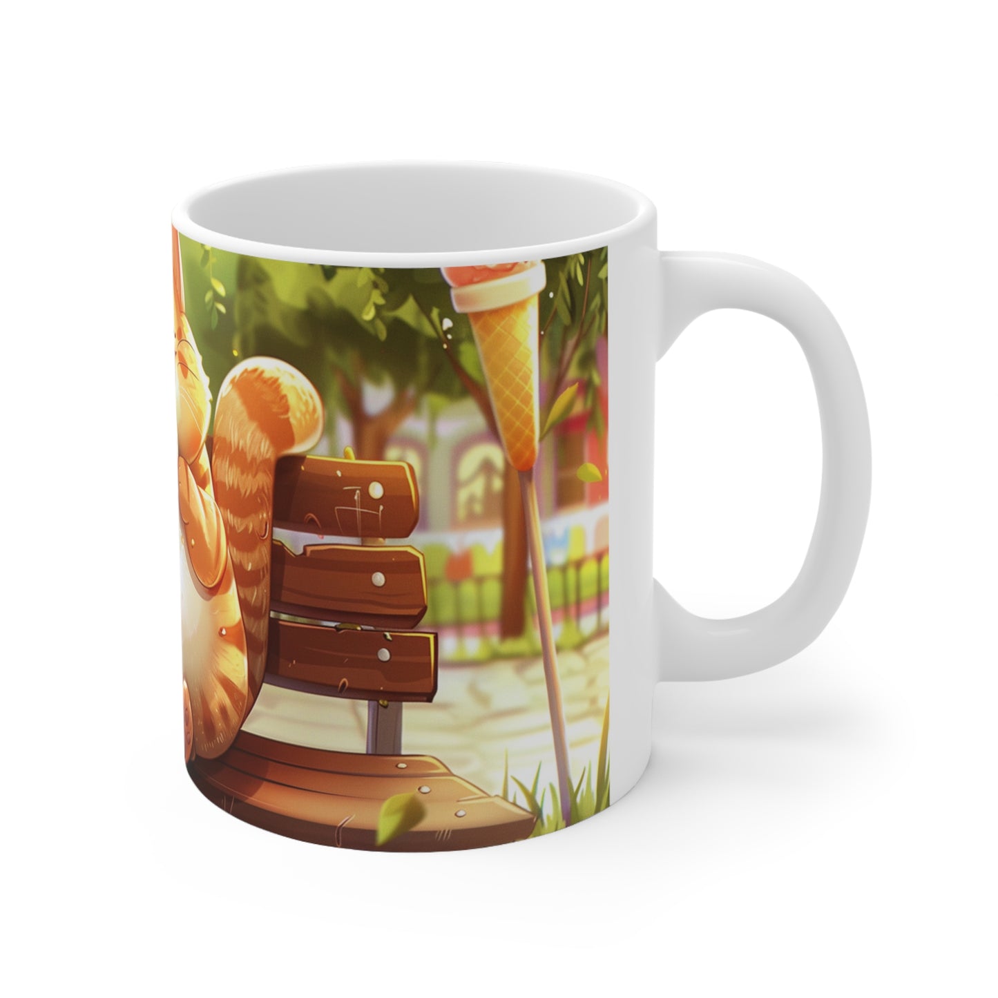 Funny Cat Eating Ice Cream Coffee Mug, Funny Pets Tea Cup, Gift for Her, Mother's Day, Gift Idea,11oz, 15oz - Homevalley.co.uk