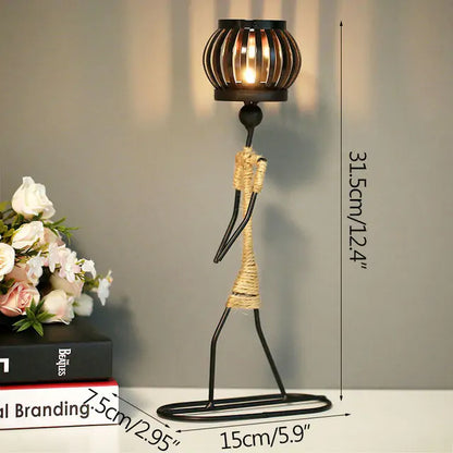 Girl Character Iron Candlestick - Homevalley.co.uk