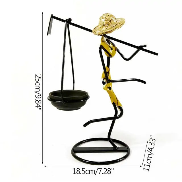 Girl Character Iron Candlestick - Homevalley.co.uk