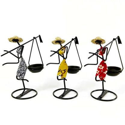 Girl Character Iron Candlestick - Homevalley.co.uk