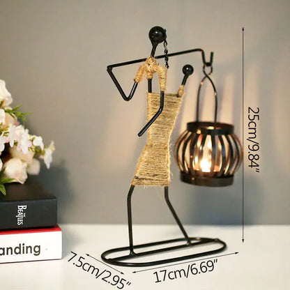 Girl Character Iron Candlestick - Homevalley.co.uk
