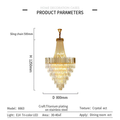 Gold Crystal Staircase Chandelier - Homevalley.co.uk