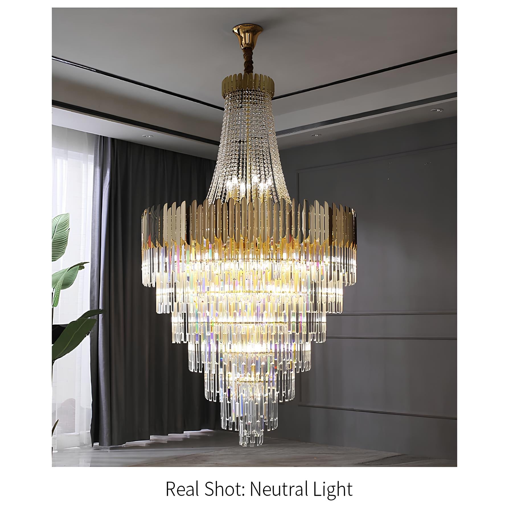 Gold Crystal Staircase Chandelier - Homevalley.co.uk