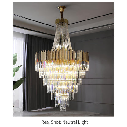 Gold Crystal Staircase Chandelier - Homevalley.co.uk