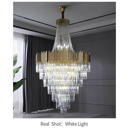 Gold Crystal Staircase Chandelier - Homevalley.co.uk
