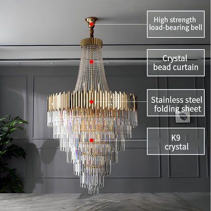 Gold Crystal Staircase Chandelier - Homevalley.co.uk