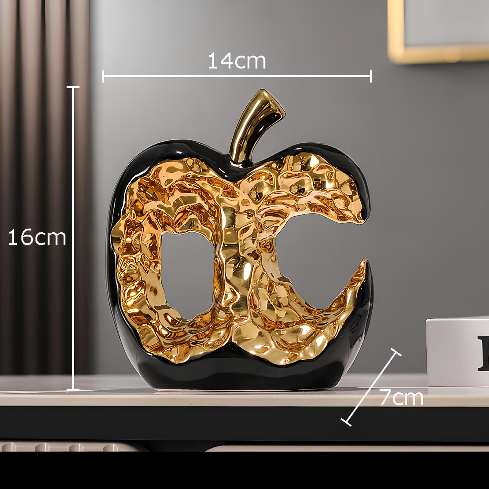 Gold-plated Hollow Apple Ceramic Sculpture Ornament - Homevalley.co.uk