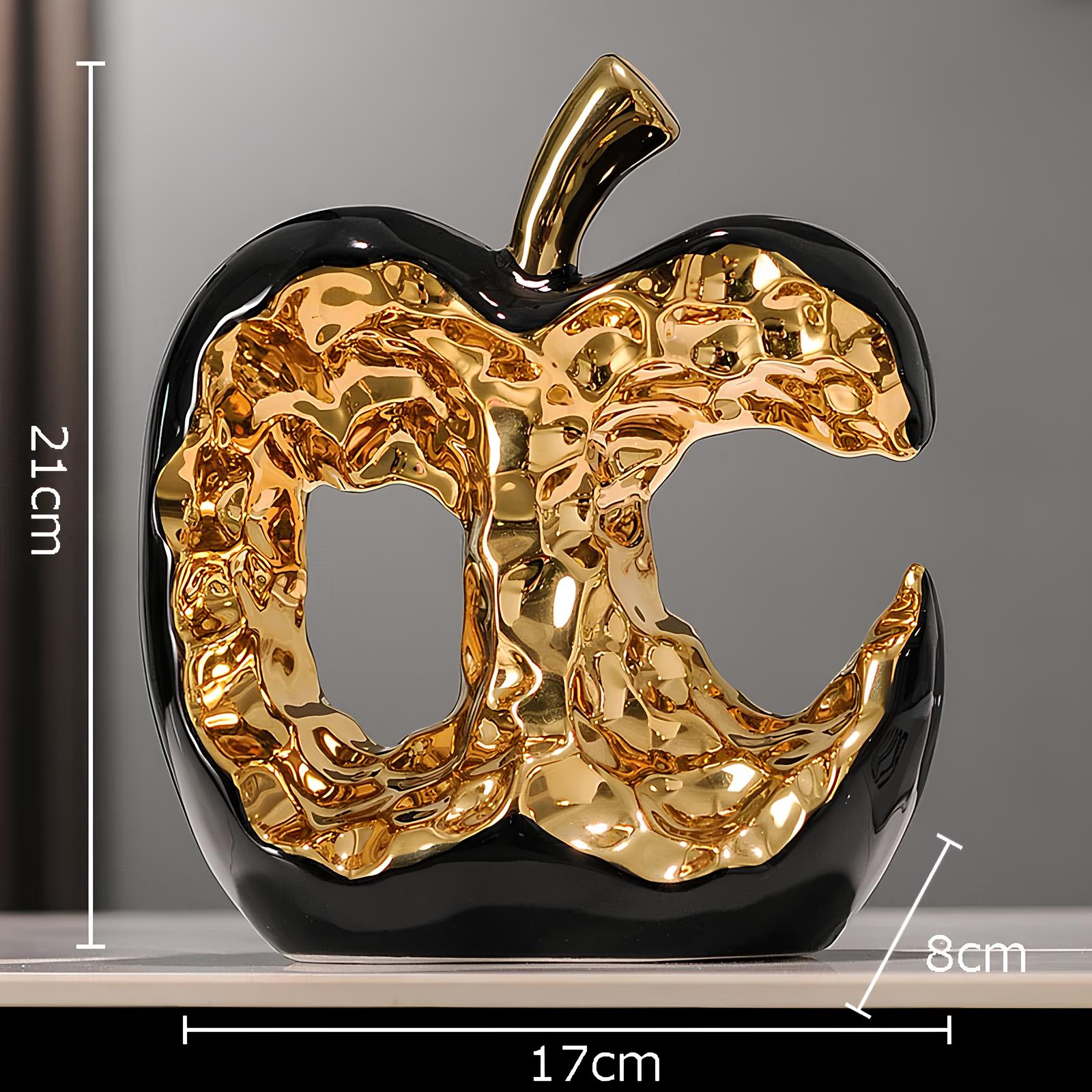 Gold-plated Hollow Apple Ceramic Sculpture Ornament - Homevalley.co.uk