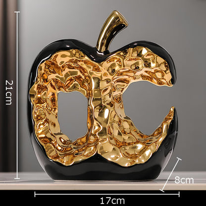 Gold-plated Hollow Apple Ceramic Sculpture Ornament - Homevalley.co.uk