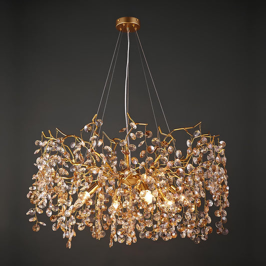 Gold Sunflower Crystal Chandelier - Homevalley.co.uk