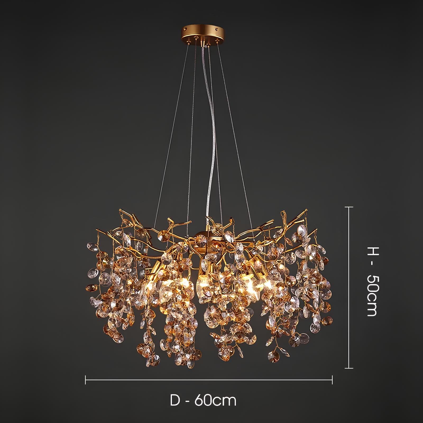 Gold Sunflower Crystal Chandelier - Homevalley.co.uk
