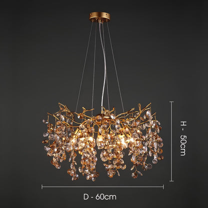 Gold Sunflower Crystal Chandelier - Homevalley.co.uk
