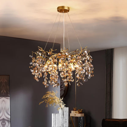 Gold Sunflower Crystal Chandelier - Homevalley.co.uk