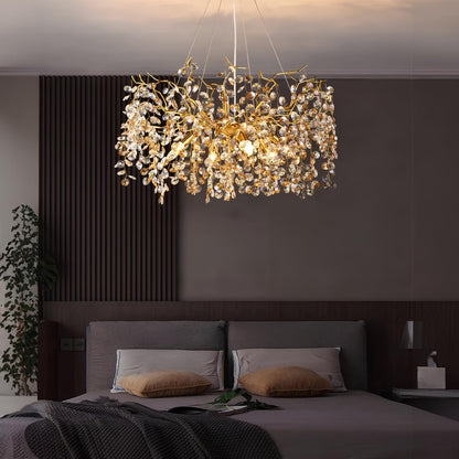 Gold Sunflower Crystal Chandelier - Homevalley.co.uk