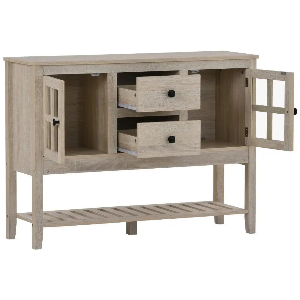Grey Wood Buffet Cupboard Storage Cabinet Sideboard with Storage Drawers - Homevalley.co.uk