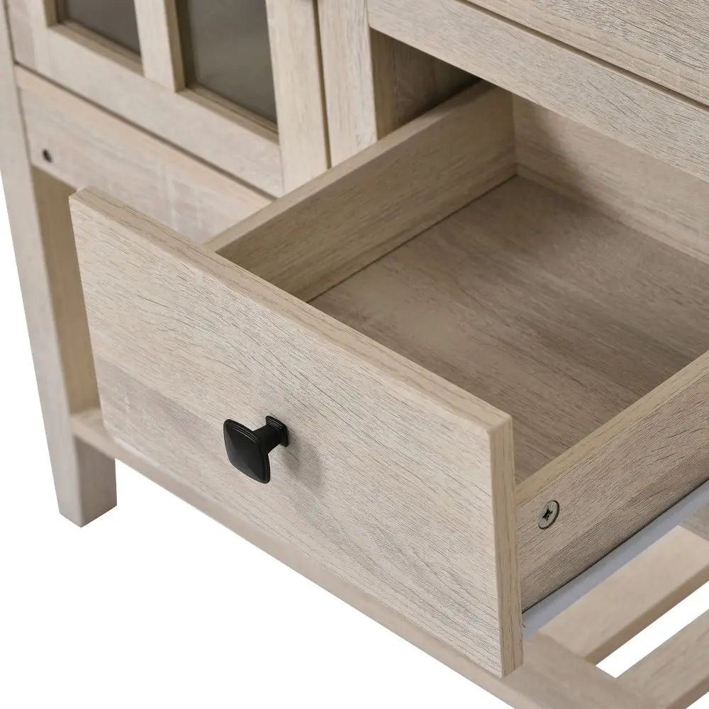 Grey Wood Buffet Cupboard Storage Cabinet Sideboard with Storage Drawers - Homevalley.co.uk
