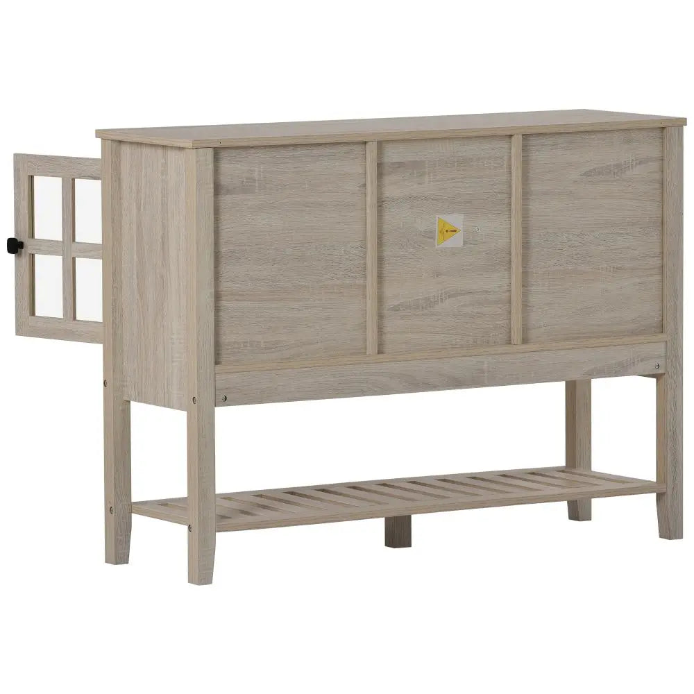Grey Wood Buffet Cupboard Storage Cabinet Sideboard with Storage Drawers - Homevalley.co.uk