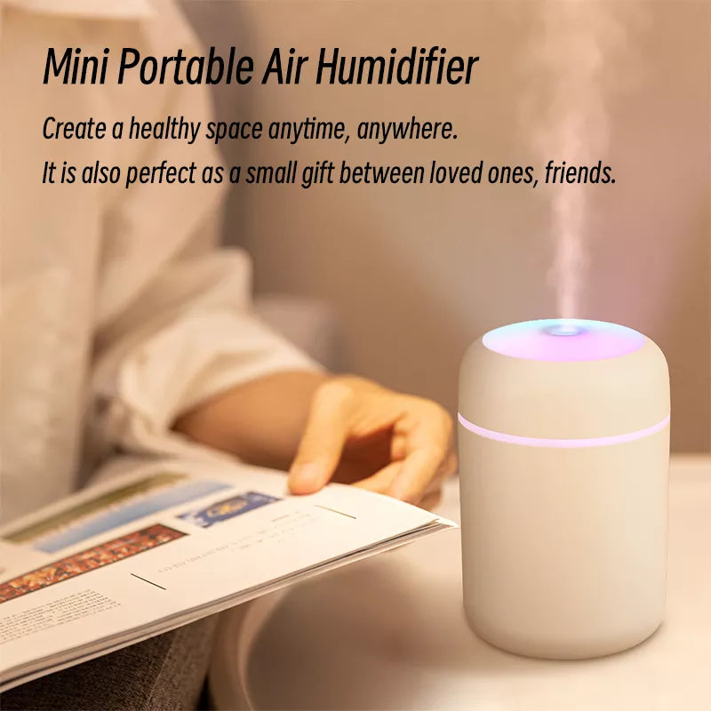 H2O Air Portable Mini USB Aroma Diffuser Humidifier With Cool Mist Purifier 300ml - Homevalley.co.uk