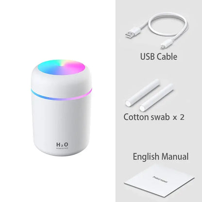 H2O Air Portable Mini USB Aroma Diffuser Humidifier With Cool Mist Purifier 300ml - Homevalley.co.uk