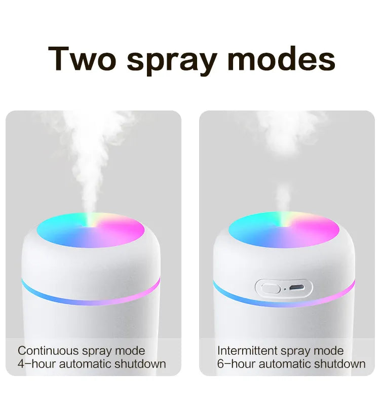 H2O Air Portable Mini USB Aroma Diffuser Humidifier With Cool Mist Purifier 300ml - Homevalley.co.uk