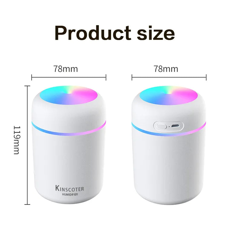 H2O Air Portable Mini USB Aroma Diffuser Humidifier With Cool Mist Purifier 300ml - Homevalley.co.uk