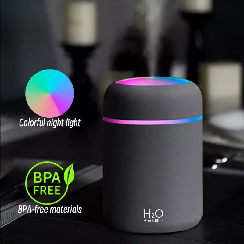 H2O Air Portable Mini USB Aroma Diffuser Humidifier With Cool Mist Purifier 300ml - Homevalley.co.uk