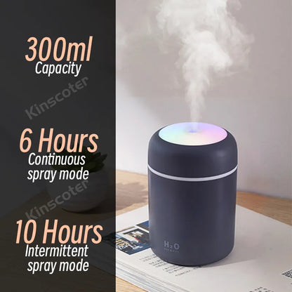 H2O Air Portable Mini USB Aroma Diffuser Humidifier With Cool Mist Purifier 300ml - Homevalley.co.uk