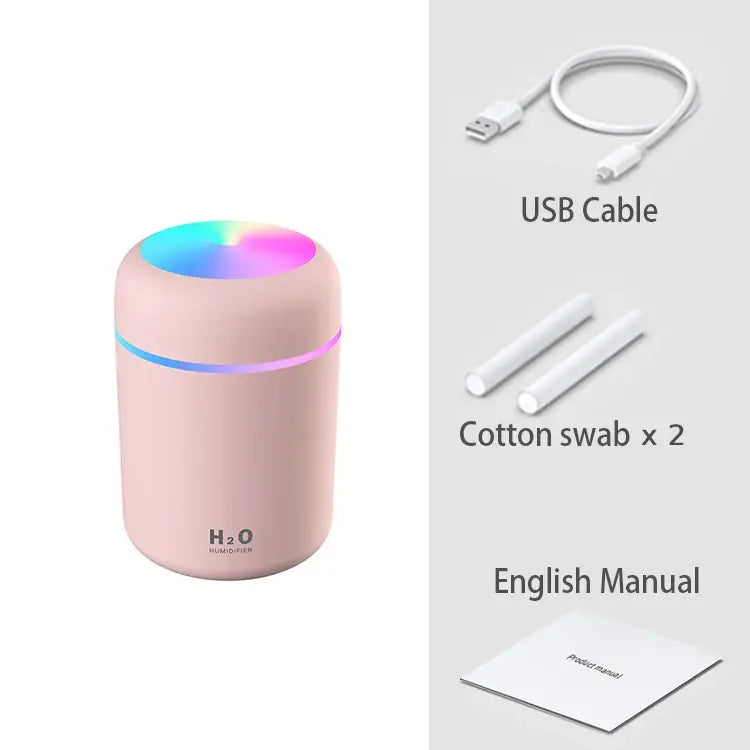 H2O Air Portable Mini USB Aroma Diffuser Humidifier With Cool Mist Purifier 300ml - Homevalley.co.uk