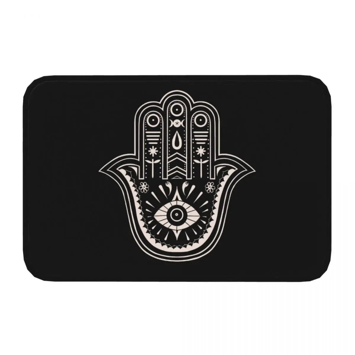Hamsa Hand Fatima Non-Slip Doormat – Decorative and Safe Entryway Rug - Homevalley.co.uk