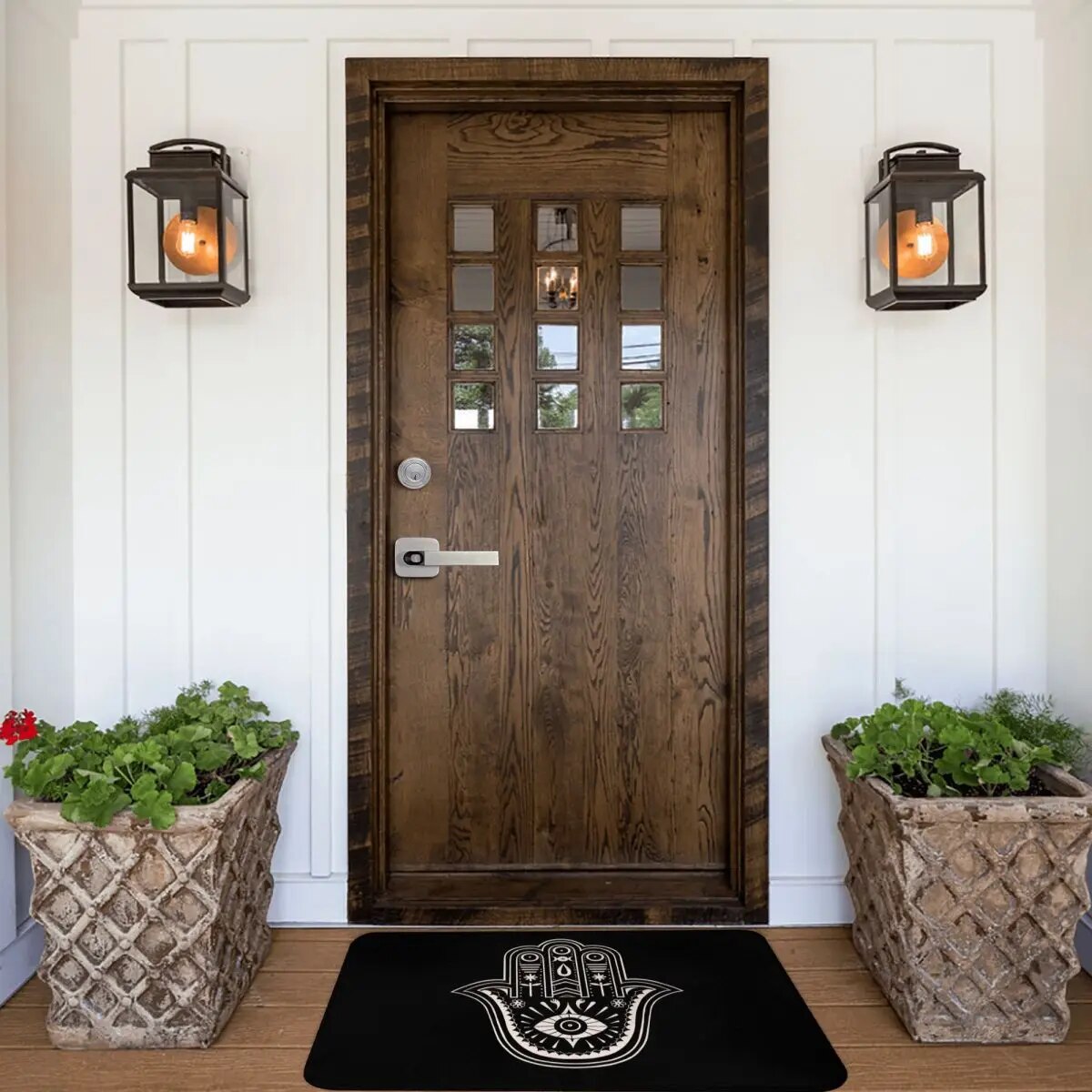 Hamsa Hand Fatima Non-Slip Doormat – Decorative and Safe Entryway Rug - Homevalley.co.uk
