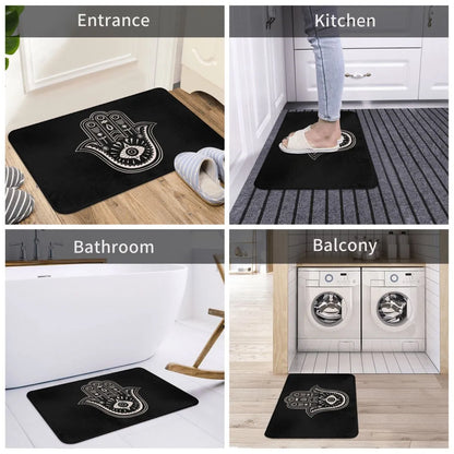 Hamsa Hand Fatima Non-Slip Doormat – Decorative and Safe Entryway Rug - Homevalley.co.uk