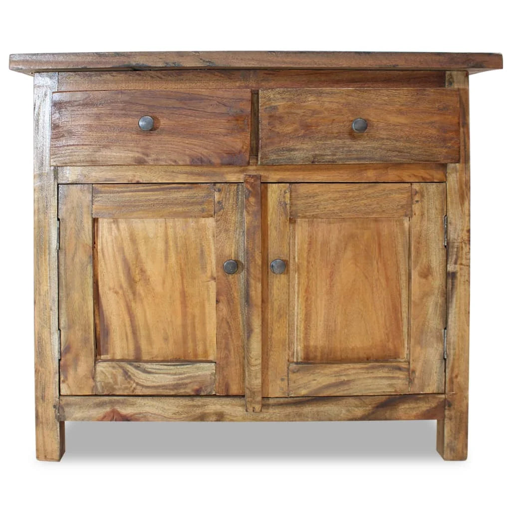 Handmade Solid Recycled Wood Sideboard 2 Doors 2 Drawers - Homevalley.co.uk