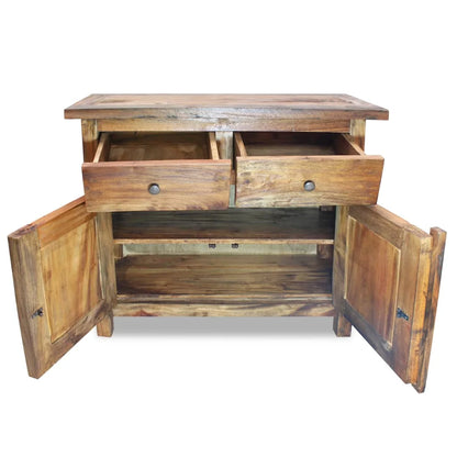 Handmade Solid Recycled Wood Sideboard 2 Doors 2 Drawers - Homevalley.co.uk