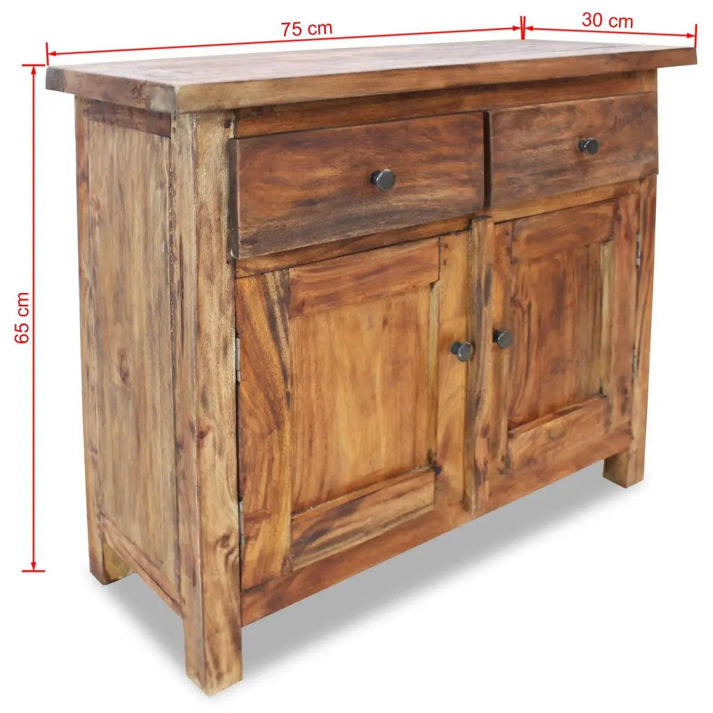 Handmade Solid Recycled Wood Sideboard 2 Doors 2 Drawers - Homevalley.co.uk