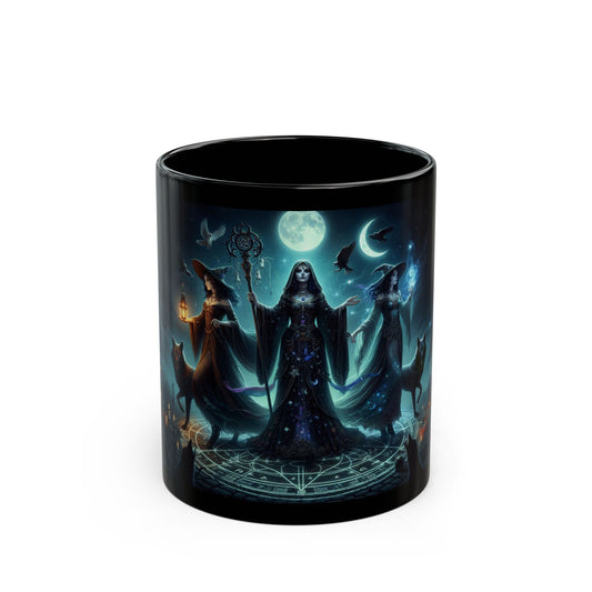 Hecate The Goddess of Crossroads, Magick, Witchcraft, Occult, Black Coffee Mug, 11oz - Homevalley.co.uk