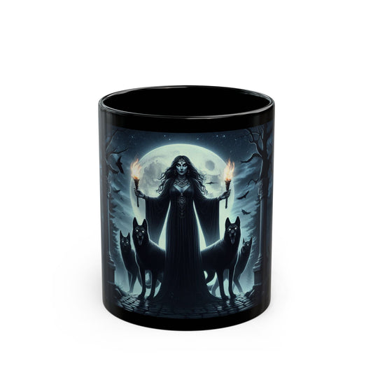 Hecate The Goddess of Crossroads, Magick, Witchcraft, Occult, Black Mug (11oz, 15oz) - Homevalley.co.uk