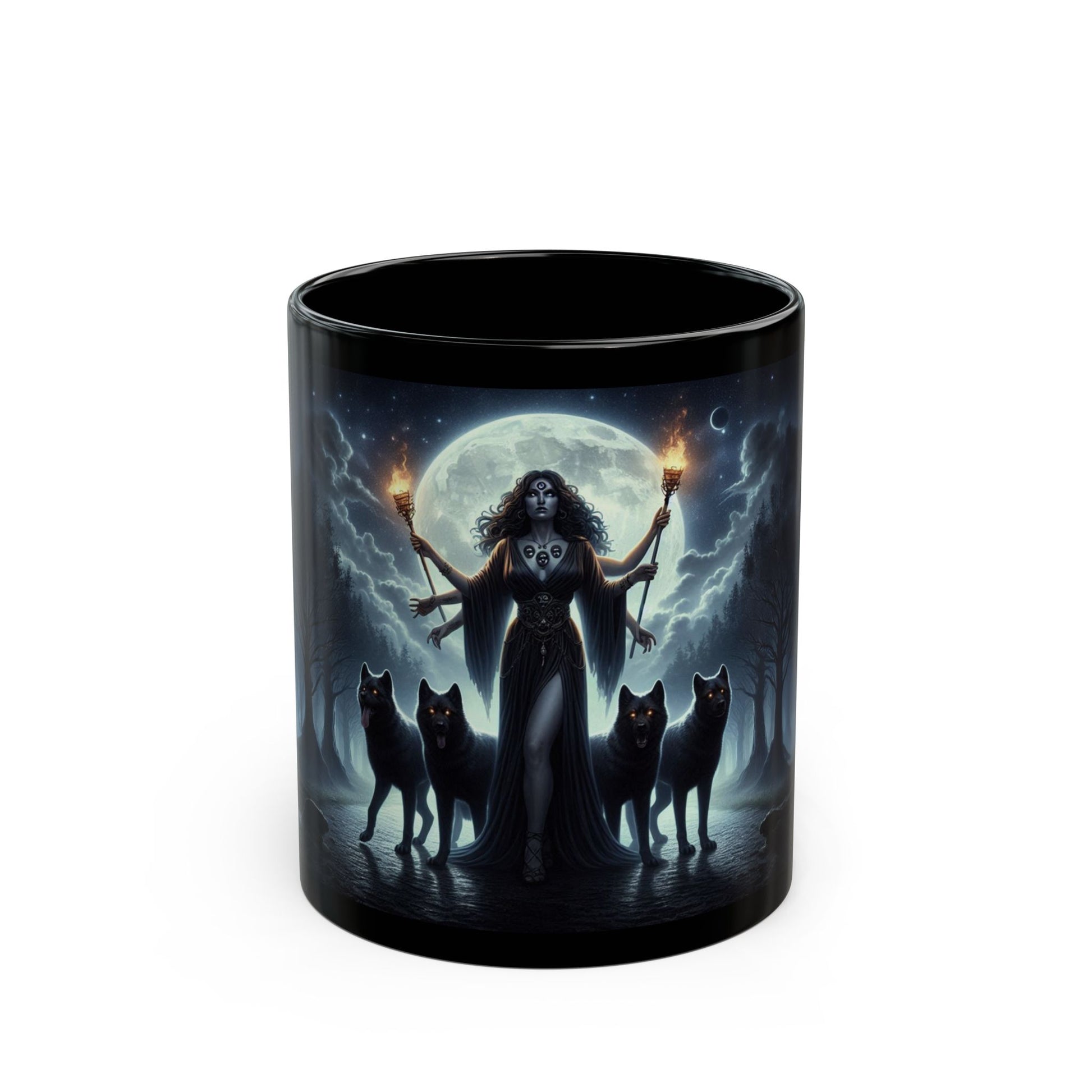Hecate The Goddess of Crossroads, Magick, Witchcraft, Occult, Black Mug, 11oz - Homevalley.co.uk