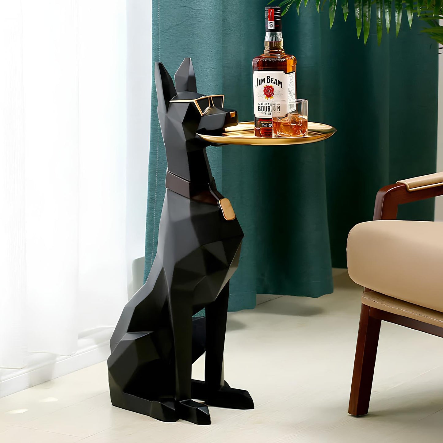 Home Decoration Sculpture Figurine Large Dog Coffee Side End Table - Homevalley.co.uk