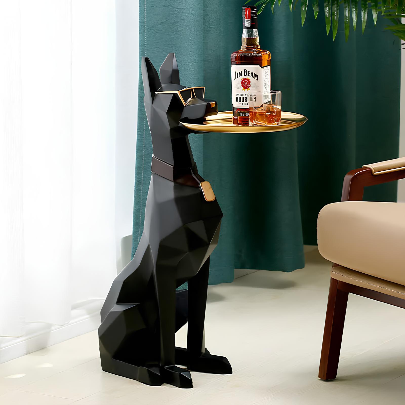 Home Decoration Sculpture Figurine Large Dog Coffee Side End Table - Homevalley.co.uk