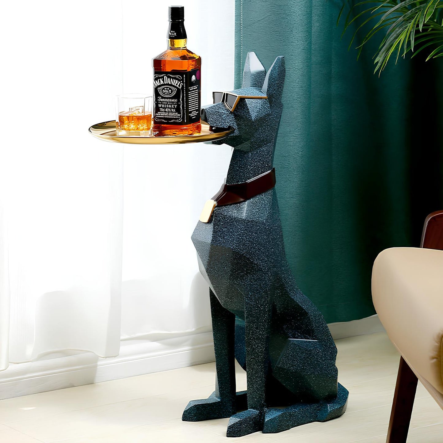 Home Decoration Sculpture Figurine Large Dog Coffee Side End Table - Homevalley.co.uk
