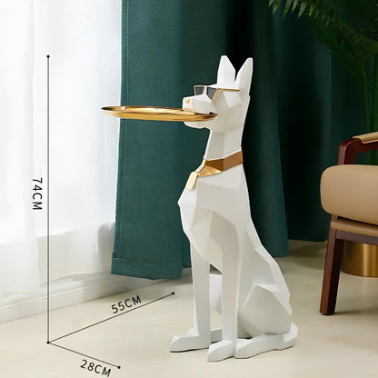 Home Decoration Sculpture Figurine Large Dog Coffee Side End Table - Homevalley.co.uk