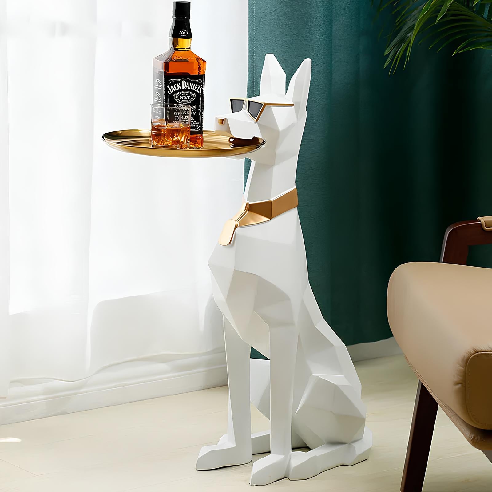 Home Decoration Sculpture Figurine Large Dog Coffee Side End Table - Homevalley.co.uk
