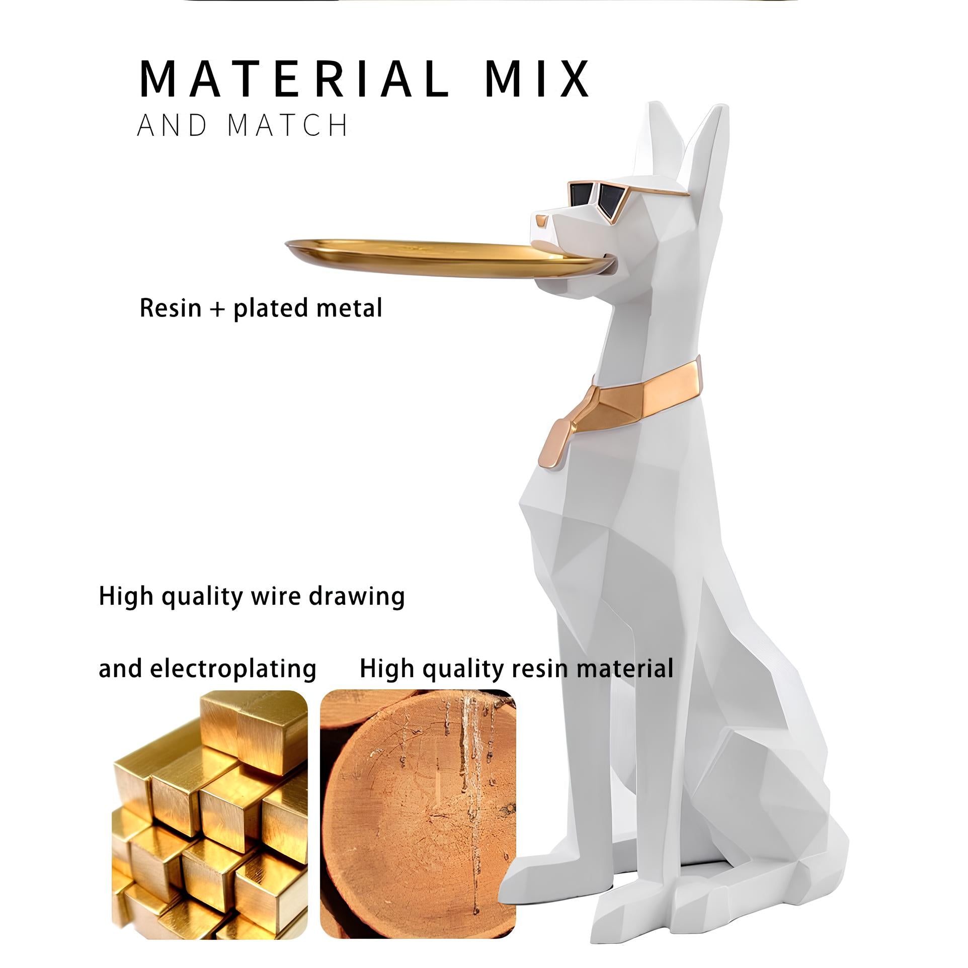 Home Decoration Sculpture Figurine Large Dog Coffee Side End Table - Homevalley.co.uk