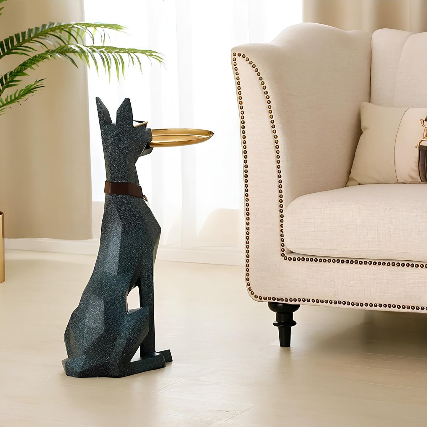 Home Decoration Sculpture Figurine Large Dog Coffee Side End Table - Homevalley.co.uk